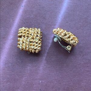 Chic Gold Clip-On Earrings